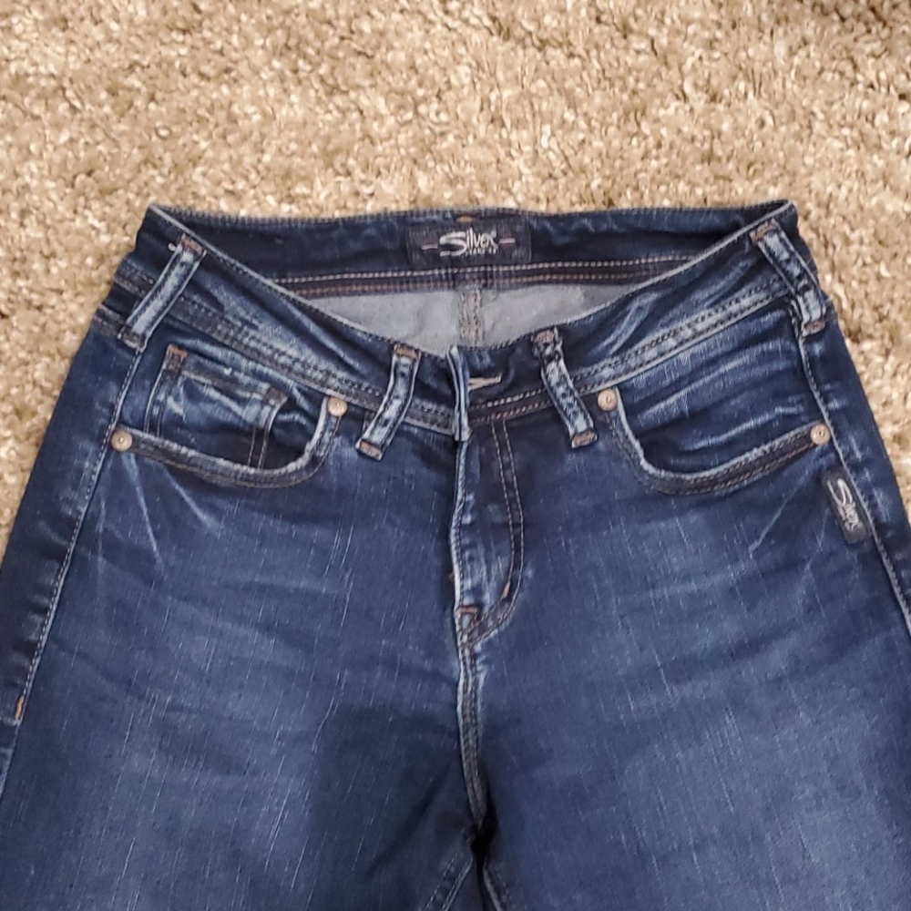 Silver slim boot cut jeans